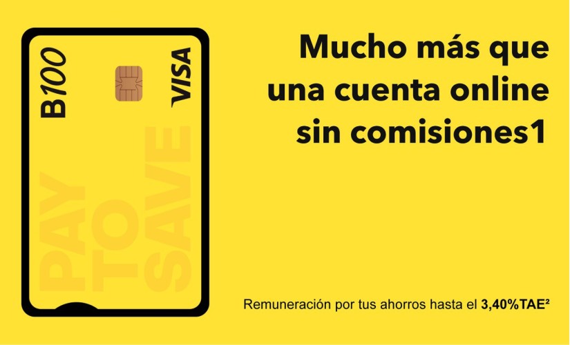 Cuenta B100 banco, tu cuenta online sin comisiones
